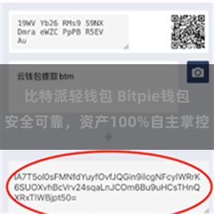 比特派轻钱包 Bitpie钱包安全可靠，资产100%自主掌控