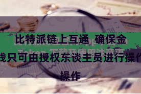 比特派链上互通  确保金钱只可由授权东谈主员进行操作